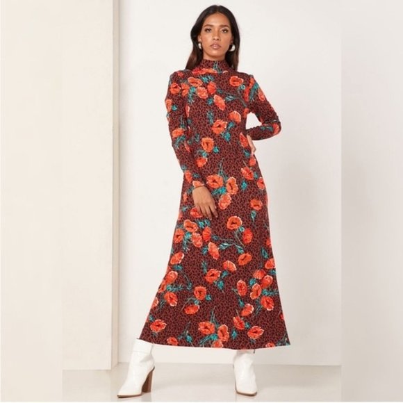 Free People Dresses & Skirts - Free People Retro Romance Floral Chocolate Combo Long Dress